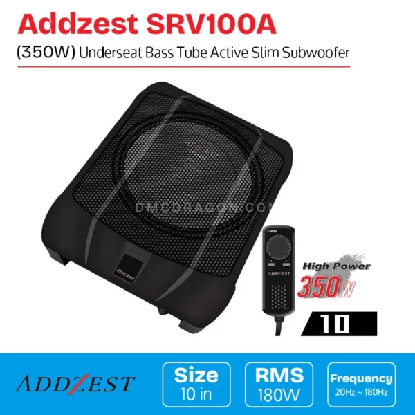 Addzest (Clarion) SRV100A 350W MAX / 180W RMS Underseat t with Remote Control