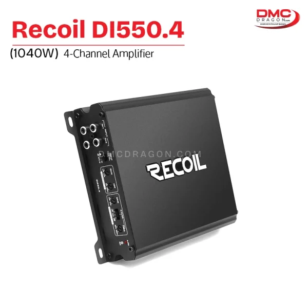Recoil DI550.4 Class-D 4-Channel Car Audio Amplifier 1040 Watts | 2-4 Ohm Stable | Mosfet Power Supply | Bridgeable