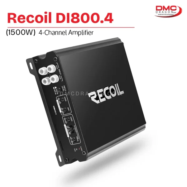 Recoil DI800.4 Class-D 4-Channel Car Audio Amplifier 1500 Watts | Mosfet Power Supply | Bridgeable