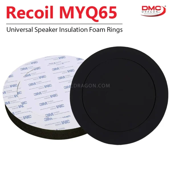 Recoil MYQ65 Universal Speaker Insulation Foam Rings | Soundproofing & Bass Enhancement | 1 Pair