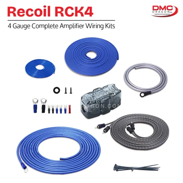 Recoil RCK4 True 4 Gauge Complete Amplifier Wiring Kits with OFC RCA Cable