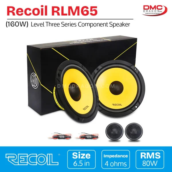 Recoil RLM65 Level-3 Series 6.5-Inch Car Audio Component Speaker 160W