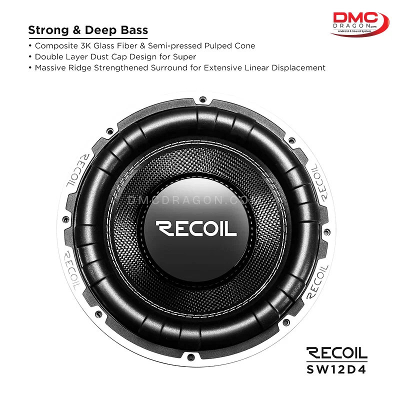 Recoil SW12D4 Dual 4-Ohm Woofer 2400W Echo Pro Series 12inch RMS