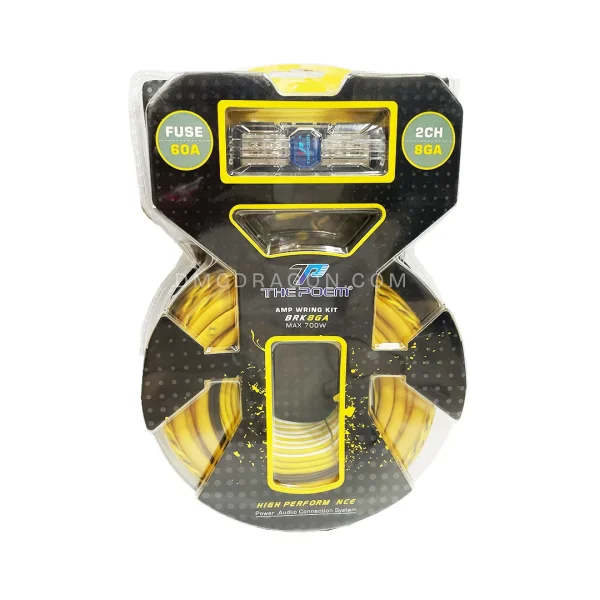 The Poem 8-Gauge Two Channel Amplifier Wiring Kit Max 700W