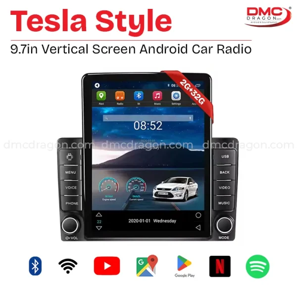 Tesla Style 9.7in Vertical Screen Android Car Radio 2GB+32GB Fit in all Cars