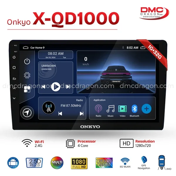 Onkyo X-QD1000 Android CarPlay Panel 1GB+32GB Fits All Cars