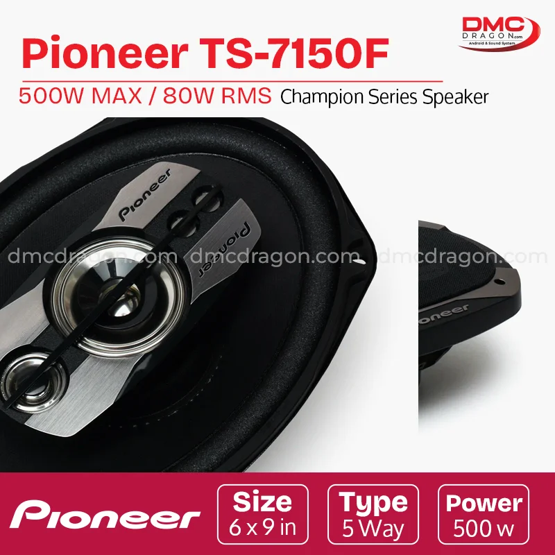 Pioneer TS-7150F 500W MAX / 80W RMS 6″ X 9″ 5-Way Champion Series
