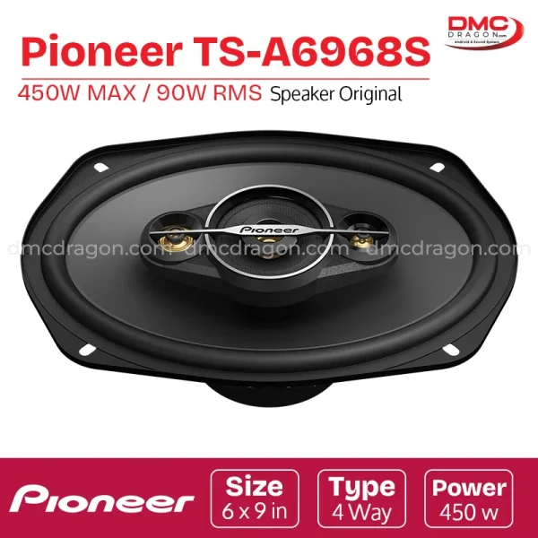 Pioneer TS-A6968S 450W MAX / 90W RMS 6″ x 9″ 4-Way Speaker