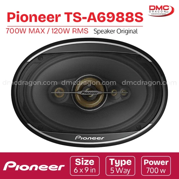 Pioneer TS-A6988S 700W MAX / 120W RMS 6″ x 9″ 5-Way Car Speaker