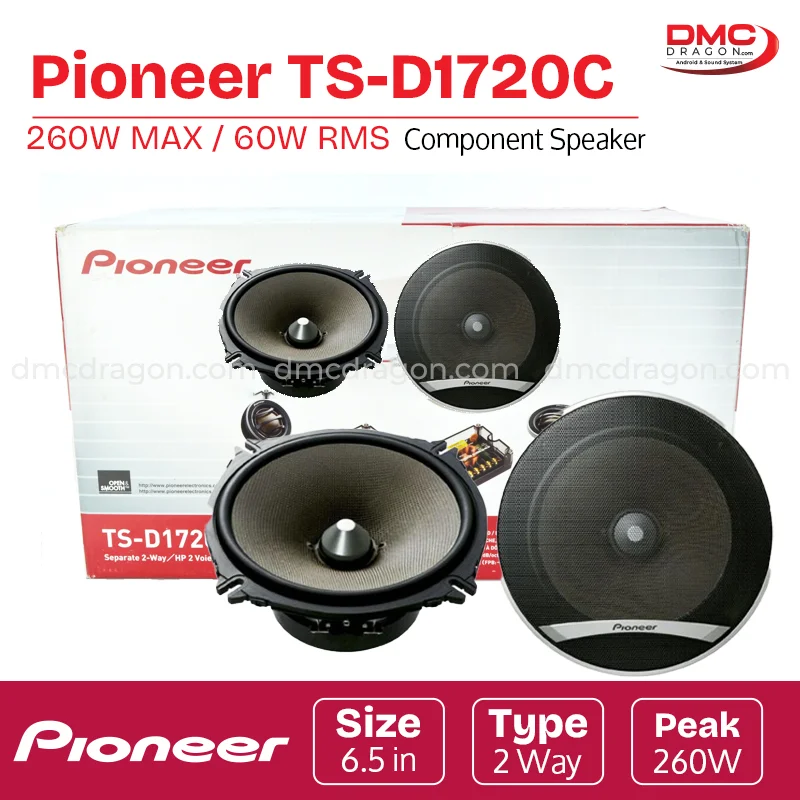 Pioneer TS-D1720C D-Series 260W Max / 60W RMS Component Speaker