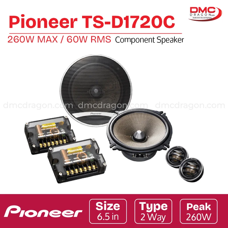 Pioneer TS-D1720C D-Series 260W Max / 60W RMS Component Speaker