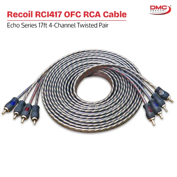 Recoil RCI417 OFC RCA Cable Echo Series 17ft 4-Channel Amplifier