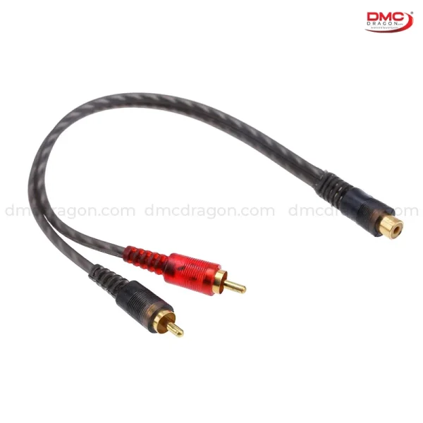 Y Jack Copper Splitter Adapter For Amplifier RCA Audio Cable 1RCA Female to 2RCA Male