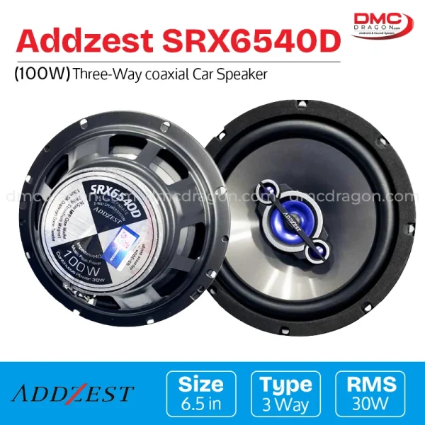 Addzest SRX6540D Coaxial Car Speaker 3-Way 30W RMS / 100W PEAK