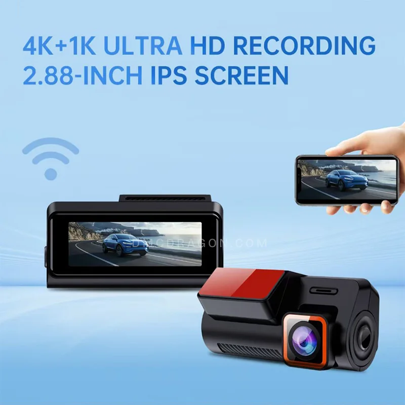 H47 4K Ultra HD Dashcam High Definition Driving Recorder DVR Wifi 5