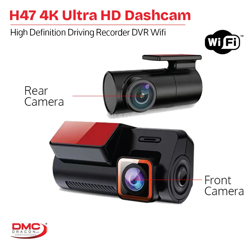 H47 4K Ultra HD Dashcam High Definition Driving Recorder DVR Wifi Front