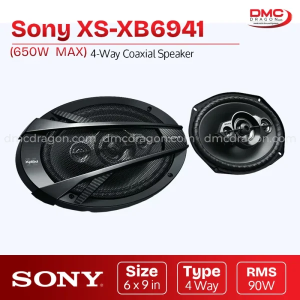Sony XS-XB6941 4-Way Coaxial Speaker 650W MAX / 90W RMS Original