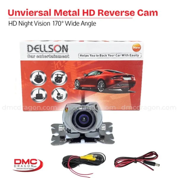 Universal Metal Car Reverse Camera 170° Wide Angle Back Camera Dellson