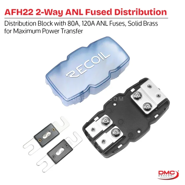 Recoil AFH22 2-Way ANL Fused Distribution Block with 80A, 120A ANL Fuses