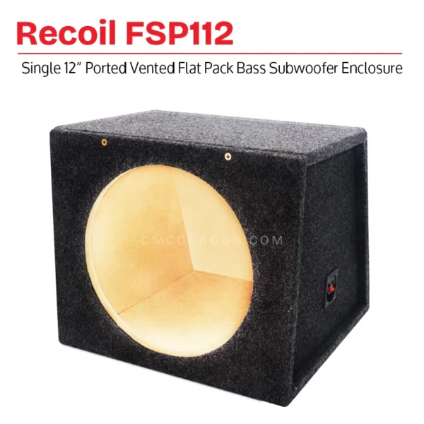 Recoil FSP112 Single 12” Ported Vented Flat Pack Bass Subwoofer Enclosure | Fully Carpeted