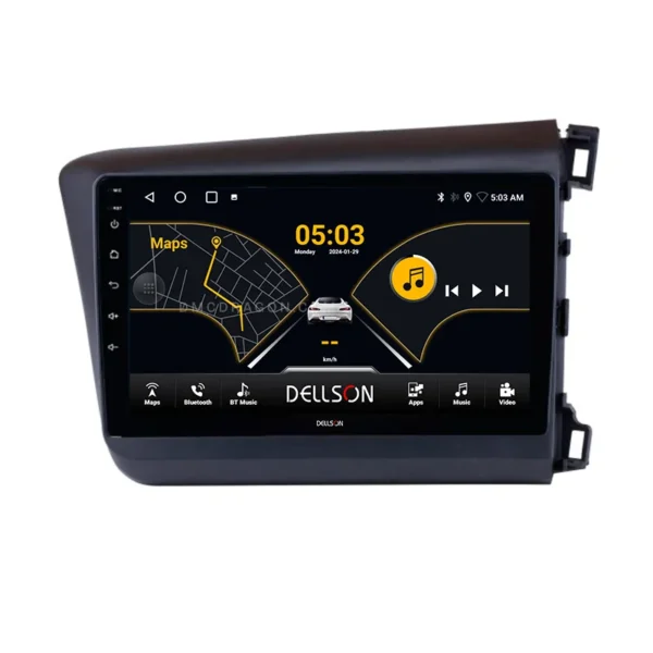 Honda Civic Rebirth 2012-2016 Dellson 8550 Android Panel CarPlay | 9in IPS Screen