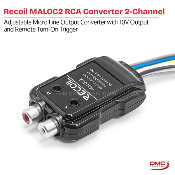 Recoil MALOC2 2-Channel Adjustable Micro Line Output Converter with 10V Output and Remote Turn-On Trigger