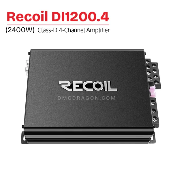 Recoil DI1200.4 Full-Range Class-D 4-Channel Car Audio Amplifier | 2,400 Watts | 2-4 Ohm Stable