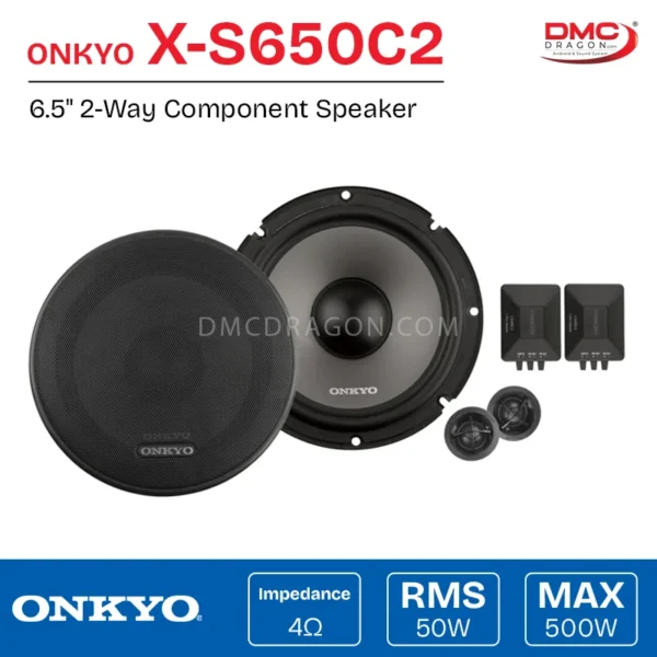 Onkyo X-S650C2 Car Component Speaker 2-Way RMS 50W / Peak Power 500W