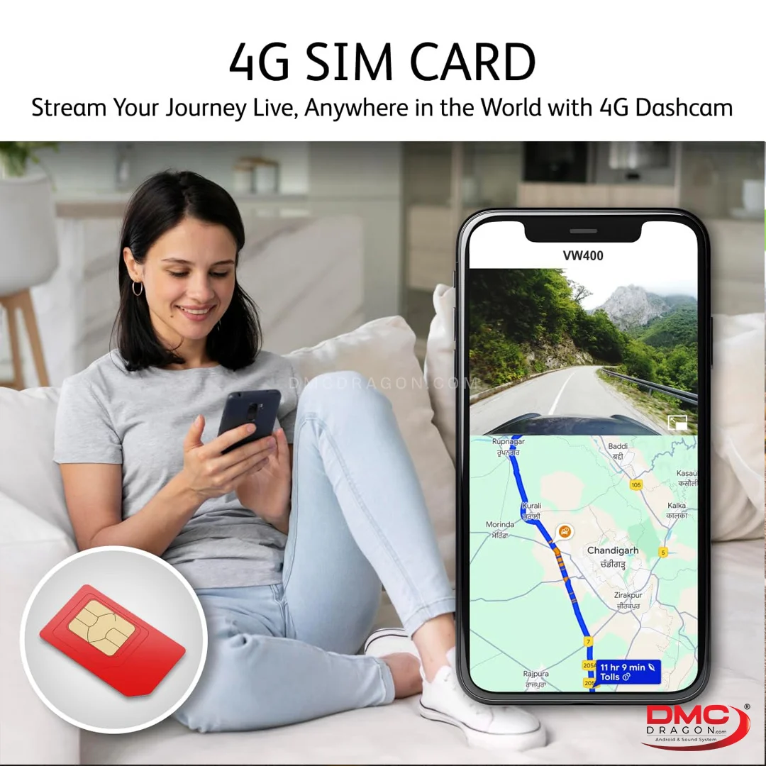 Smart 4G Sim Dash Cam DVR Full HD Live Recording Mobile Monitoring Car DVR 3