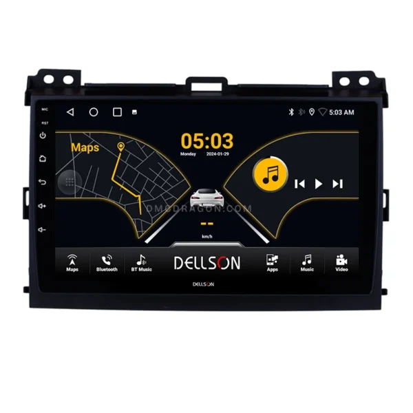 Toyota Prado 2002-2009 Dellson 8550 Android Panel CarPlay | 9in IPS Screen