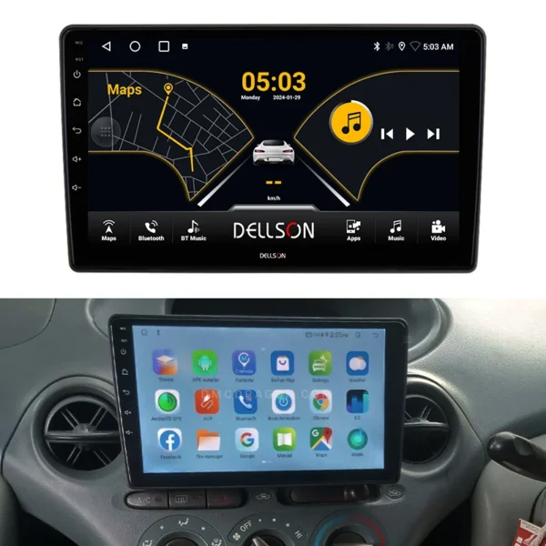 Toyota Vitz 1999-2004 Dellson 8550 Android Panel CarPlay | 9in IPS Screen