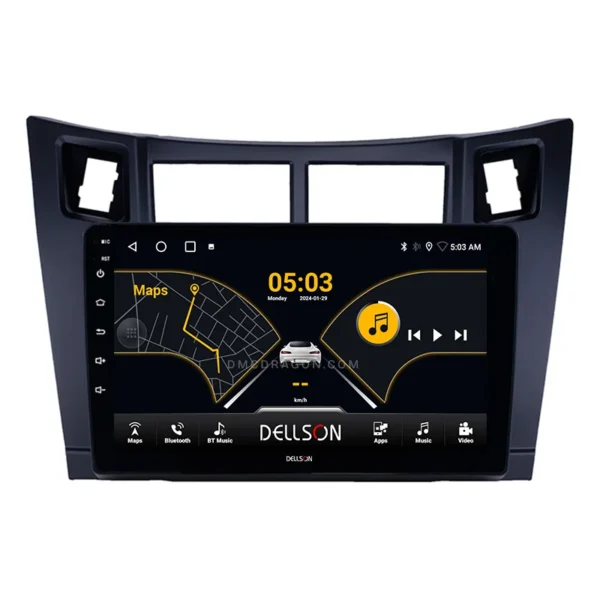 Toyota Vitz 2005-2011 Dellson 8550 Android Panel CarPlay | 9in IPS Screen