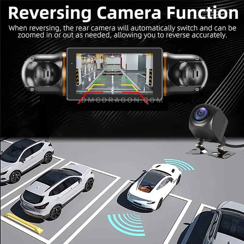 360 Degrees 4 Camera 1080P Car Dashcam DVR WiFi Reversing Image