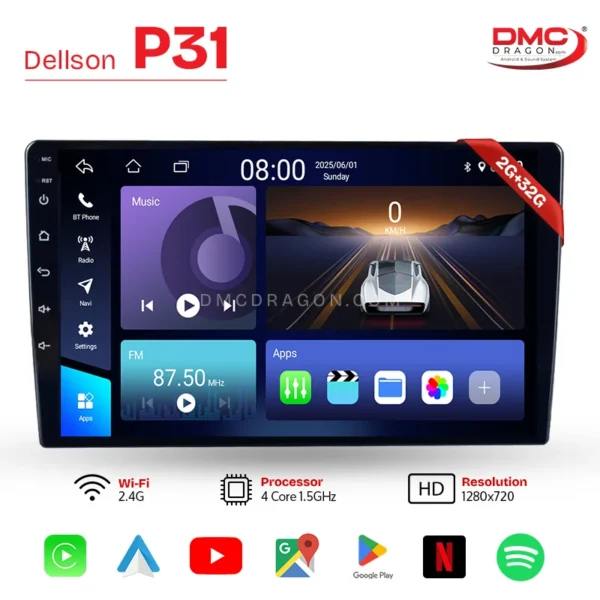 Dellson P31 Android CarPlay LCD Panel 2GB+32GB Fit in all Cars