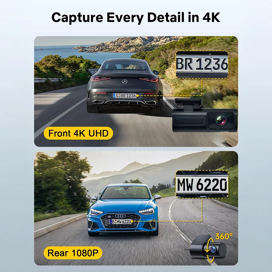 E60 4K Dash Cam Driving Recorder 1.9 Inch Screen 2