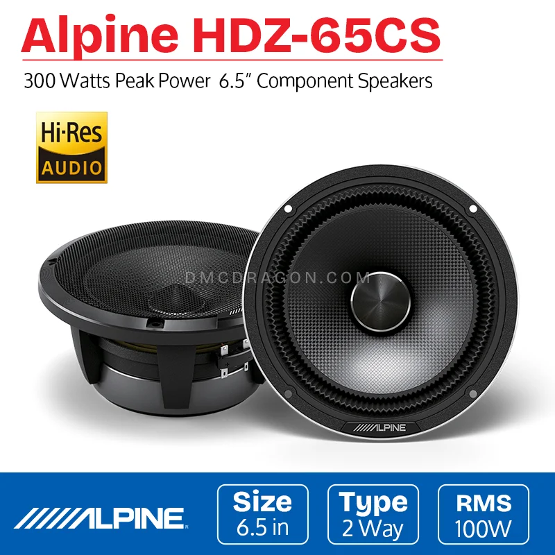 Alpine HDZ-65CS Hi-Res Audio Certified 2-Way Slim-Fit Component