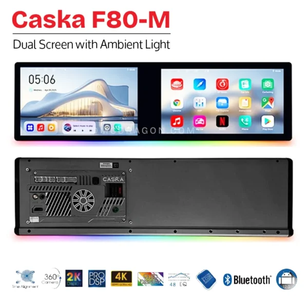 Caska F80-M Android Dual Screen with Ambient Light 4GB+64GB | 360° Camera Support | 21.6" 2K Display