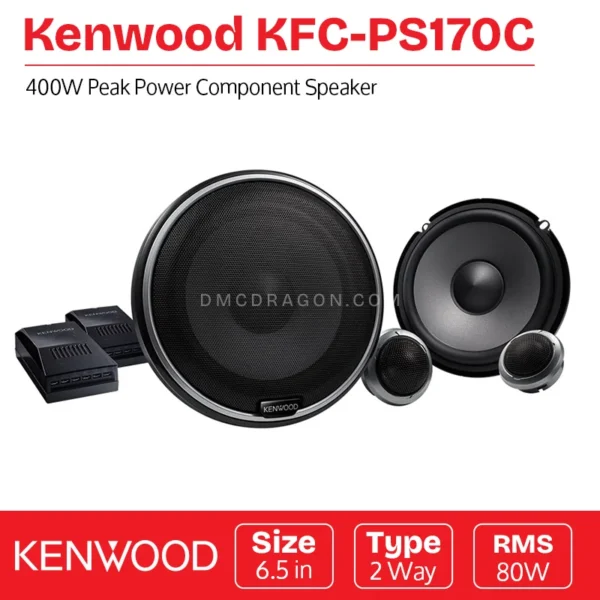 Kenwood KFC-PS170C Performance Series 2-Way Component Speakers | 80W RMS / 400W Peak 6.5"