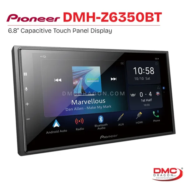 Pioneer DMH-Z6350BT Wireless Apple CarPlay & Android Auto AV Receiver | 6.8” Capacitive Touch Panel Display