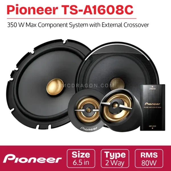 Pioneer TS-A1608C 2-Way Component Speaker System with External Crossover 80W RMS / 350W Max