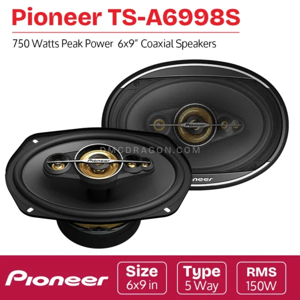 Pioneer TS-A6998S 6×9" 5-Way Car Coaxial Speakers | 150W RMS / 450W Max