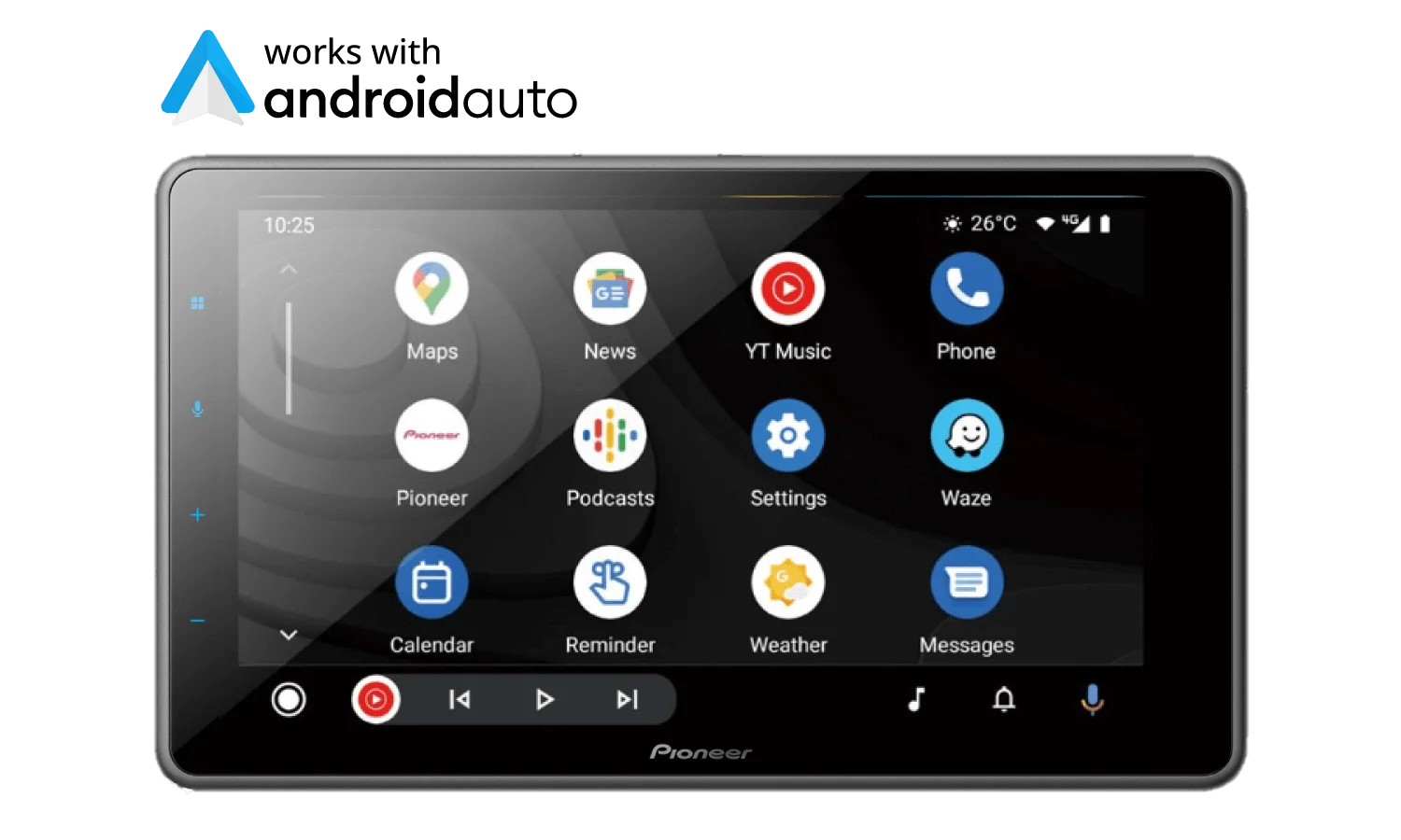 Pioneer DMH-Z6350BT Wireless Apple CarPlay & Android Auto AV Receiver | 6.8” Capacitive Touch Panel Display 24 Works with Android Auto HQ 1