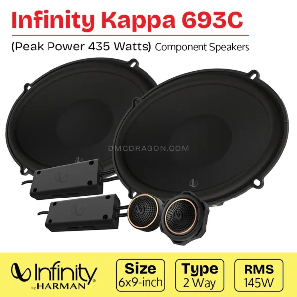 Infinity Kappa 693C Car Component Speakers 435W Peak / 145W RMS | Premium 6x9-inch 2-Way