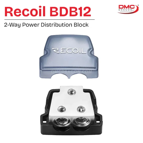 Recoil BDB12 2-Way Power Distribution Block Power Distribution Ground Distributor Block for Car Audio Amplifier Splitter