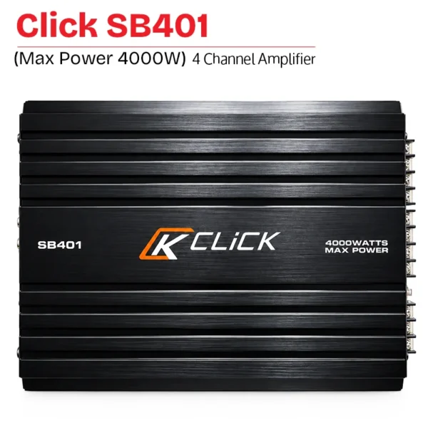 Click SB401 4-Channel High Power Class AB Car Amplifier | 4000W Max Power | 4 ohm Stable