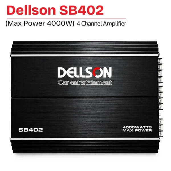 Dellson SB402 4-Channel Class AB MOSFET Car Amplifier – 4000W Max Power