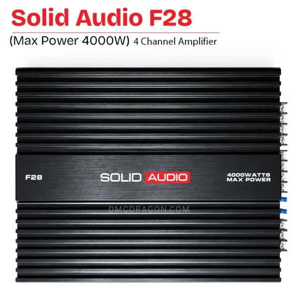 Solid Audio F28 4-Channel Class AB MOSFET Car Amplifier | 4000W Max Power