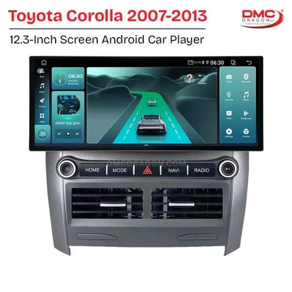 Toyota Corolla 2007-2013 New Style 12.3 inch Screen Android Auto Apple CarPlay | 360 Camera Supported