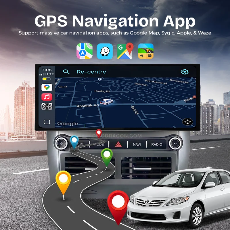 Toyota Corolla 2007 2013 New Style 12.3 inch screen GPS Navigation